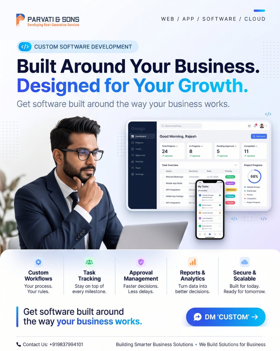 AndParvati's tweet photo. 🚀 Custom Software, Built for Your Business! 💻

Power your growth with tailored software solutions by Parvati and Sons.

#ParvatiAndSons #CustomSoftware #SoftwareDevelopment #DigitalSolutions https://t.co/f5FDb1rDyP