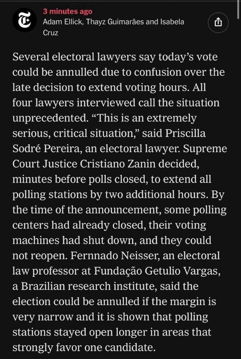 virtuck's tweet photo. El NYT explica por qué las elecciones en Brasil pueden ser anuladas. https://t.co/Huyfje13Vp
