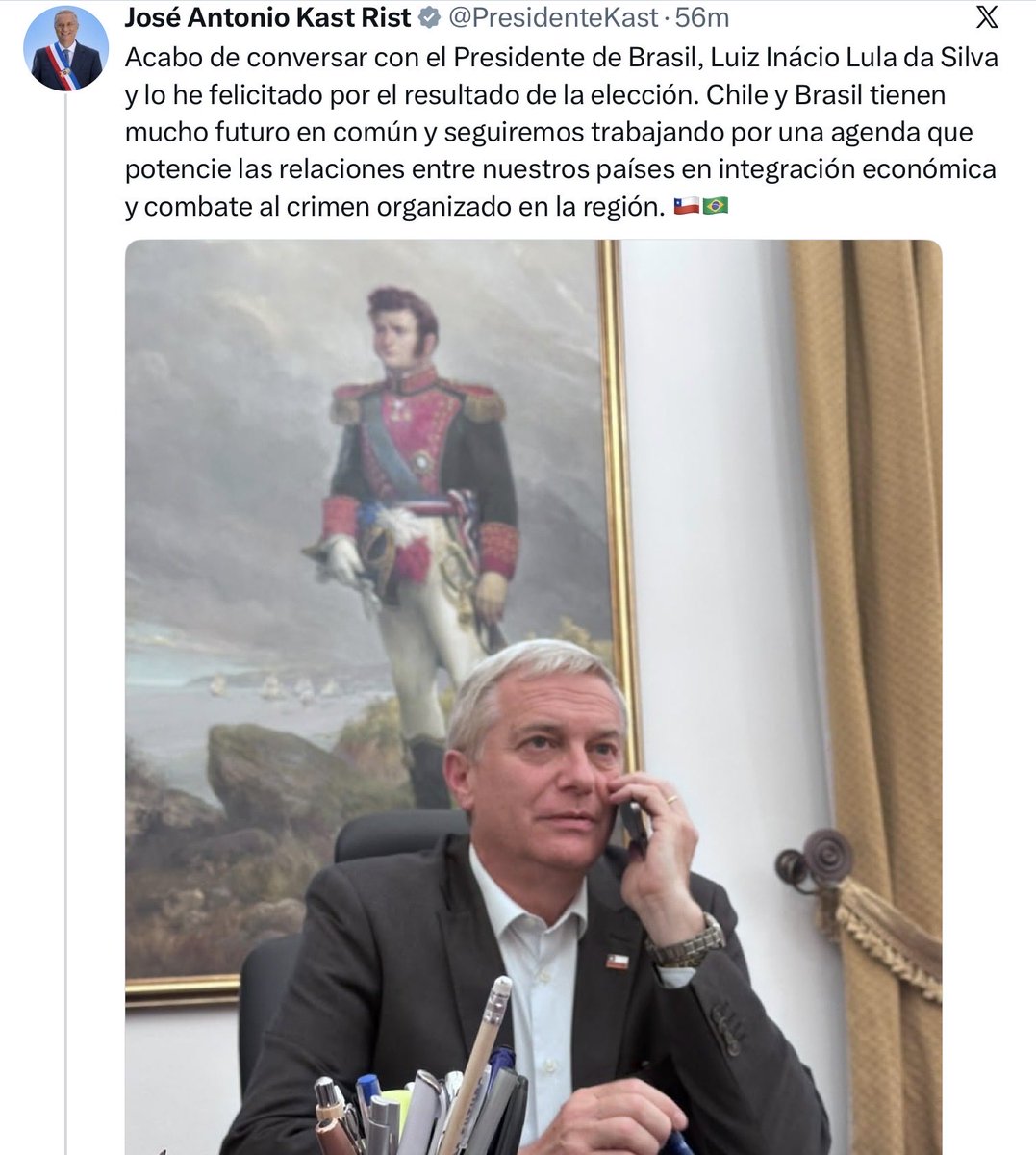 BrazilBrian's tweet photo. Right wing leaders of Chile and Paraguay very quickly recognizing Lula victory https://t.co/VxfrMzPLrU