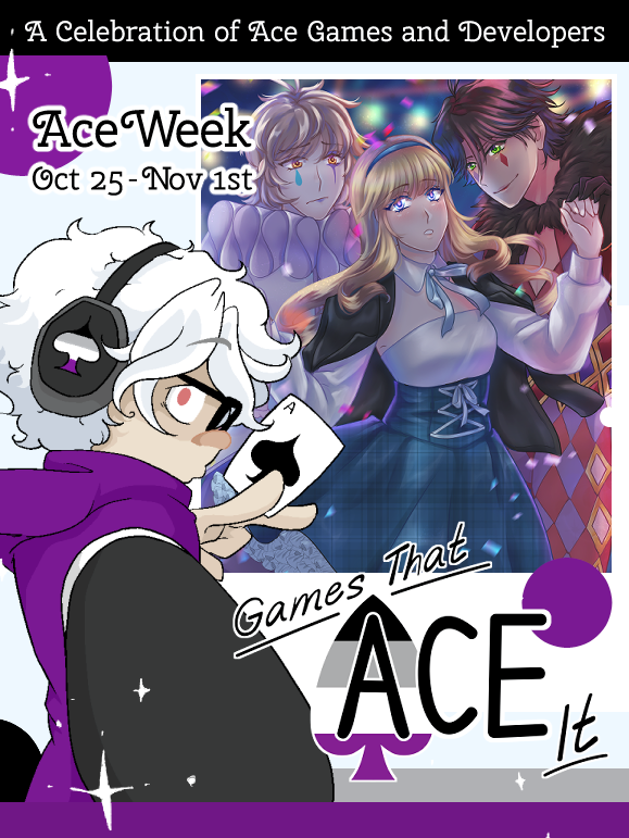 CrystalGameWork's tweet photo. Happy Ace Week! Both Canvas Menagerie and Harlequinade are part of the Games That Ace It Steam Festival this week, which celebrates ace developers &amp; games 💜✨

See the entire festival: https://t.co/2ZRQhvpQee https://t.co/PvR8umFu08