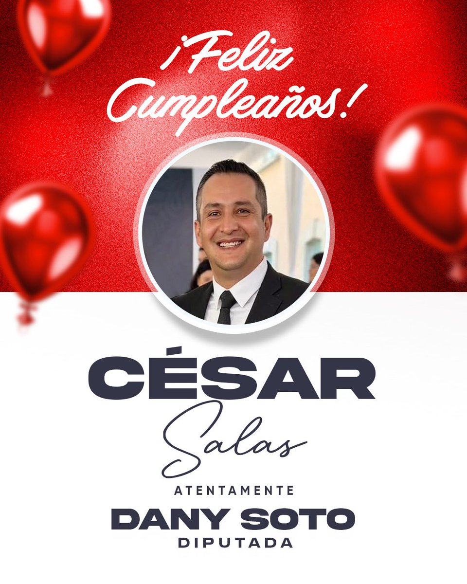 danisotto's tweet photo. 🎉 ¡Feliz cumpleaños César Salas!

Espero que hayas pasado un día súper día lleno de alegría, cariño de tus seres queridos. 🎂

Te deseo que este nuevo año de vida llegue con salud y que tus sueños y metas se hagan realidad! 🙌🏻

¡Muchas felicidades! 🎂🎈 https://t.co/EOPjBydpXA