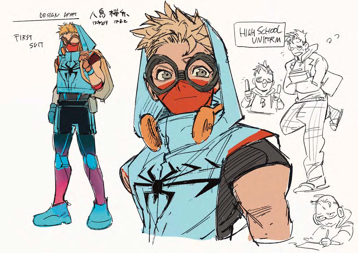 MARVEL_KADOKAWA's tweet photo. ＼\　キャラクターデザイン公開　/／

『#スパイダーマン：シブヤ・クロス・ライン』

・八鳥 桜糸（スパイダーマン）
・百目鬼 真央（デアデビル）
・黒鉄 (パニッシャー)

次回更新は、2026/11/09予定となります！

https://t.co/Qn8cbvXnTq

#カドコミ #MARVEL #スパイダーマン #SpiderMan #渋スパ https://t.co/XEk33wl1Yd