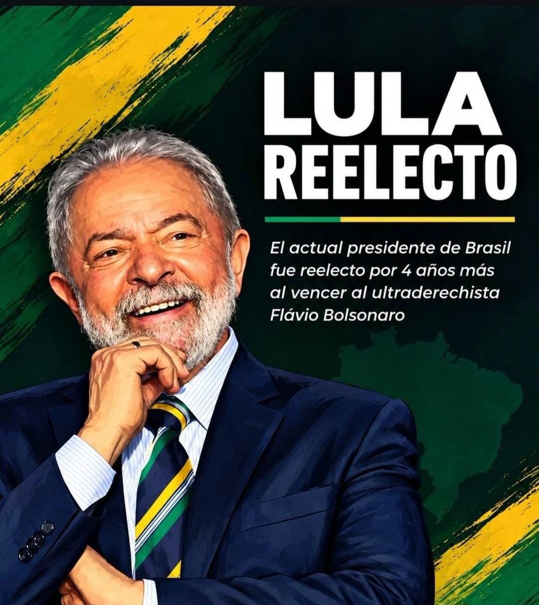 ManuelFalconH's tweet photo. Lula vuelve a la presidencia de Brasil con la promesa de restaurar la paz y gobernar para todos. "Hoy le decimos al mundo que Brasil ha vuelto". 🇧🇷💚 #Lula https://t.co/o7Z160aQGC