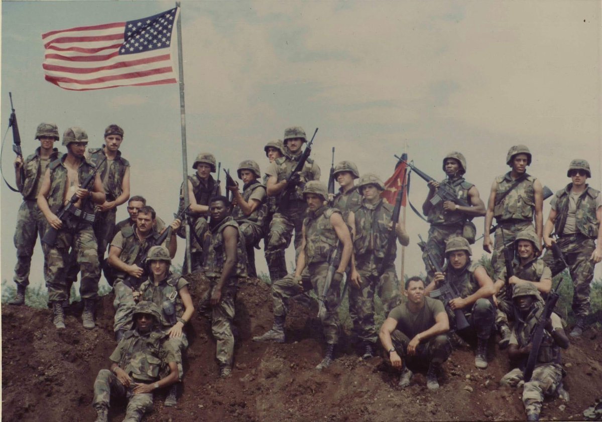 BuckWilde_'s tweet photo. Today, 43 years ago, we freed the shit out of Grenada and these old school hitters with all that drip, stacked Commie bodies like cordwood. https://t.co/py90Gd0qql