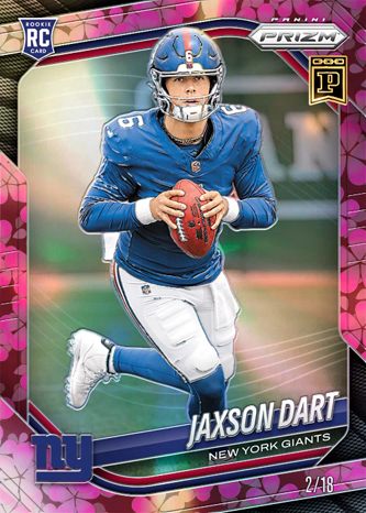 paninitracker's tweet photo. 🏈 Jaxson Dart #2/18 SOLD for $200.00 (0.09 ETH)

2025 Panini NFT Prizm Football · Rookie Prizms Plum Blossom

Buyer: 797876 👤 https://t.co/B6pSwlwj2J

See more #JaxsonDart for sale 👉 https://t.co/0onyivfl7U

#whodoyoucollect #nft #PaniniNFT #PaniniBlockchain https://t.co/KX232WV9EU