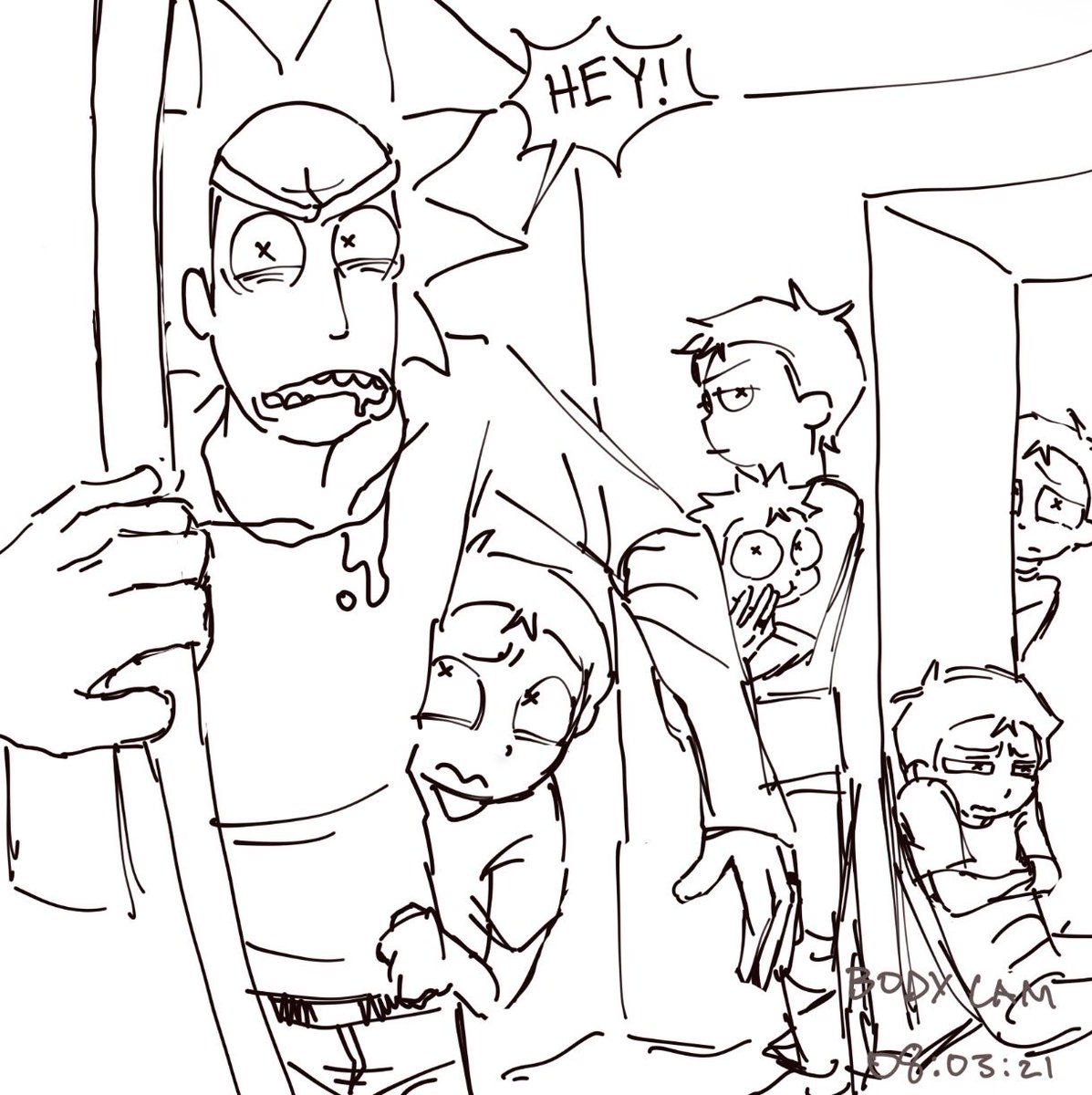 hugmegently's tweet photo. morty hoarders on the citadel #rickorty https://t.co/YpaazPMWN2