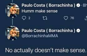 ProphaGains's tweet photo. @BorrachinhaMMA Paulo sounds like a MAGA, confused but tryna look at positives. https://t.co/8IIJRadmDO