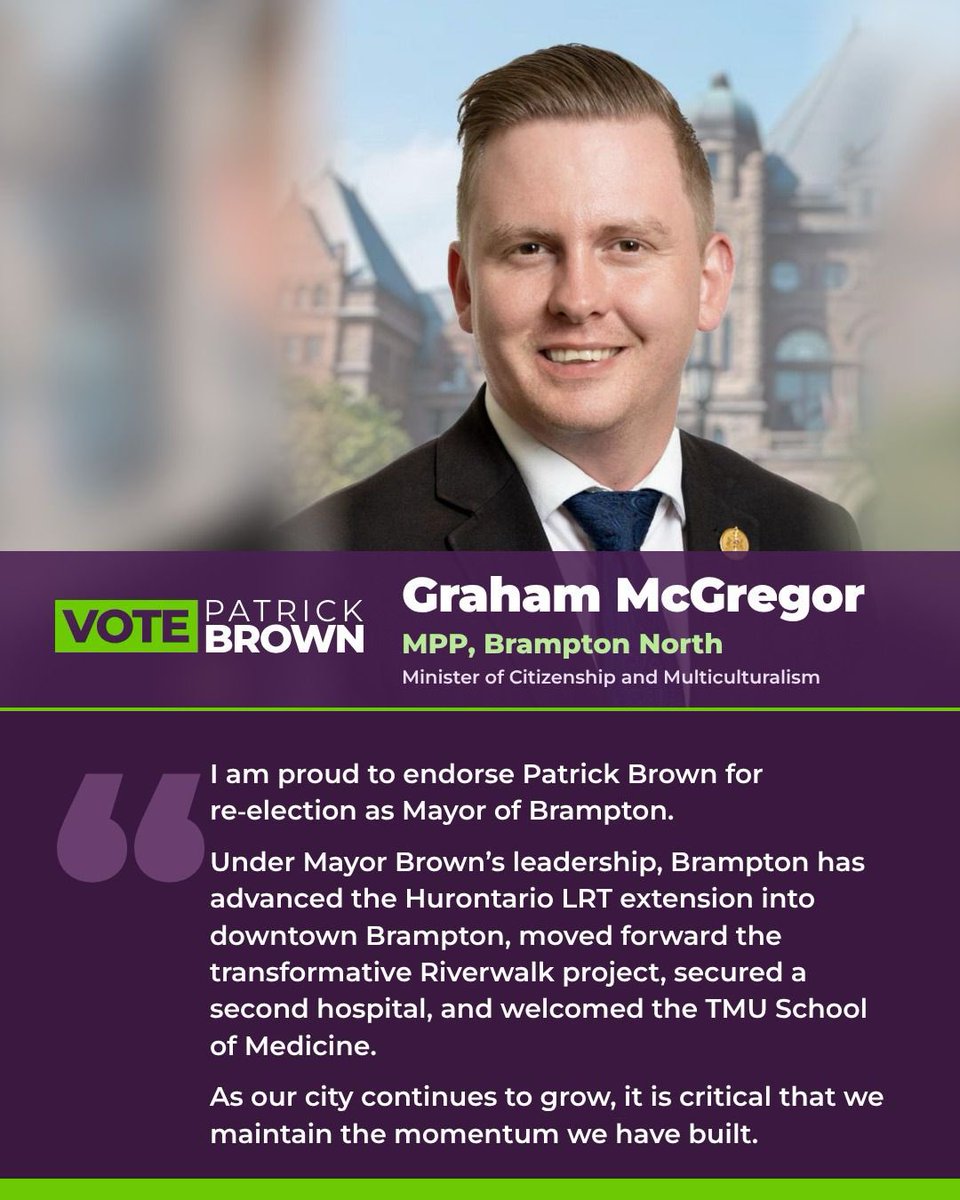 patrickbrownont's tweet photo. Thank you @BramptonGraham for the endorsement! 

https://t.co/HxRGDKfXjM https://t.co/L3d77XYcYA