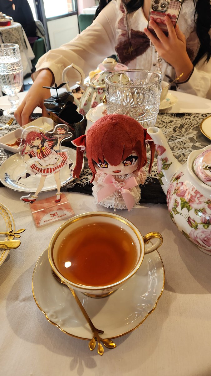 beariine's tweet photo. I took Marine to an afternoon tea party!🩷 https://t.co/ciVwFwxvQ7