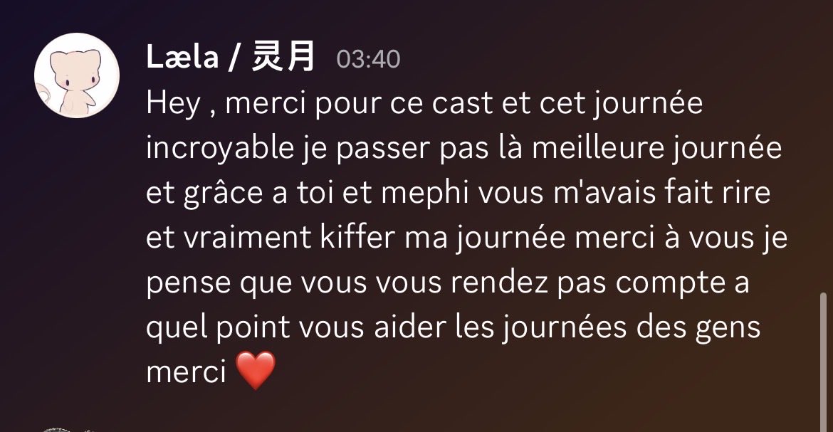 _Laou_'s tweet photo. C’est vraiment pour ÇA que je stream 
Merci à vous pour cette journée on part en debrief demain la je suis ko ❤️
Prenez soin de vous https://t.co/dMrcrnCelh