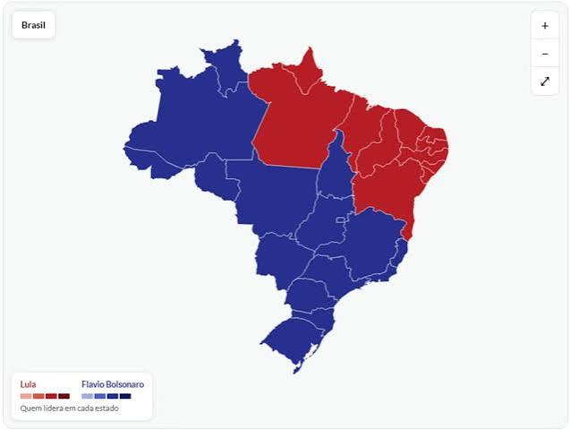 ZAMENZA's tweet photo. Minas Gerais e Amazonas os únicos estados do Brasil onde a liderança na disputa presidencial mudou entre o 1º e o 2º turno. https://t.co/ojyyUs6Boa