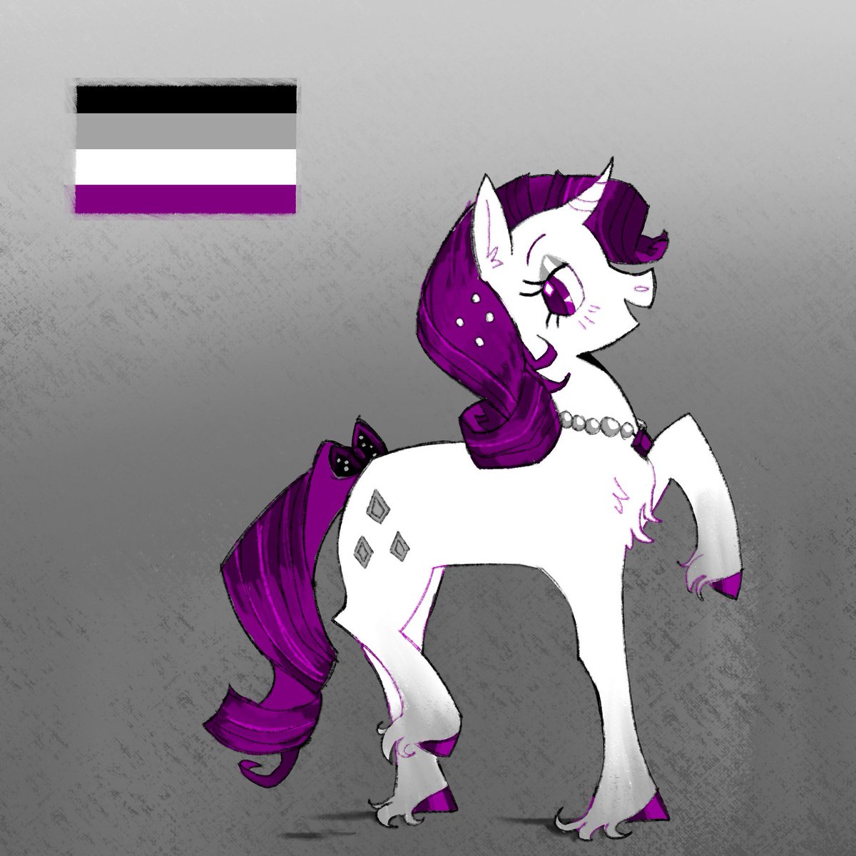 silliercryptid's tweet photo. starting off again with asexual rarity 
🖤🩶🤍💜 https://t.co/dS9Jo5bh21
