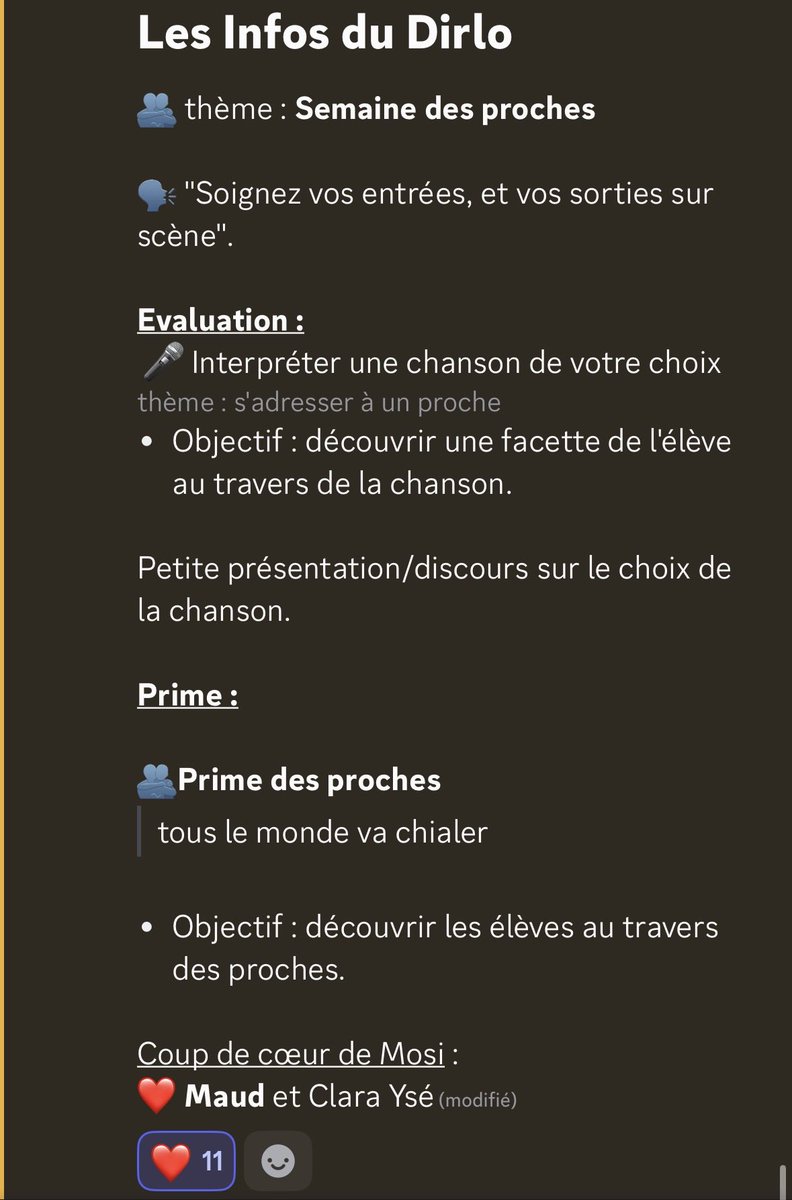 staracandco_'s tweet photo. Voici l’annonce pour les évaluations de cette semaine. On en discute tout ensemble sur notre discord en sirotant une boisson chaude devant le live ✨
https://t.co/cxmSOShu0F
#StarAcademy #StarAcademyLeLive https://t.co/Kds0jPfvw8