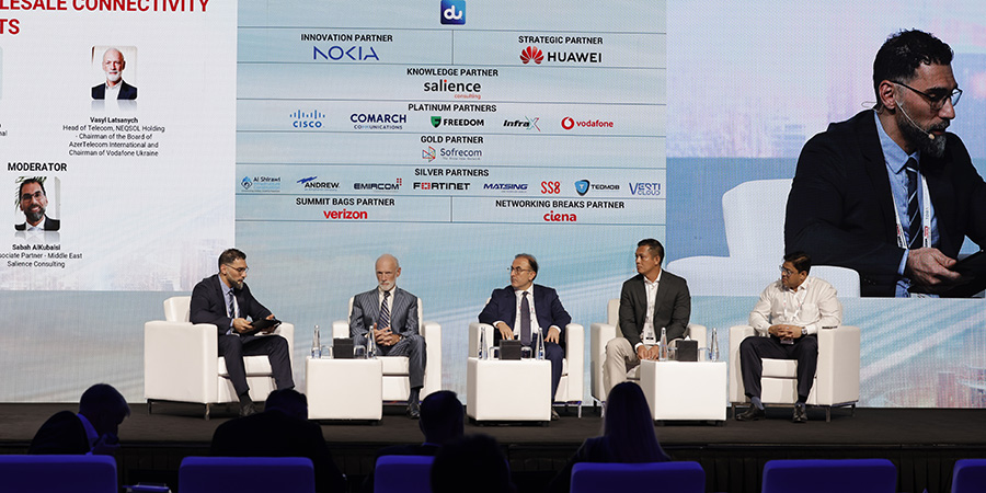 TelecomReviewME's tweet photo. At the 20th Telecom Review Leaders’ Summit, the panel explored how the industry can unlock new revenue streams, address challenges, and strengthen infrastructure #resilience.

@NEQSOLHOLDING, @Telin_Official, @EutelsatGroup, #TELCONODE

https://t.co/H3WGcULWEG https://t.co/86uMWF4quF