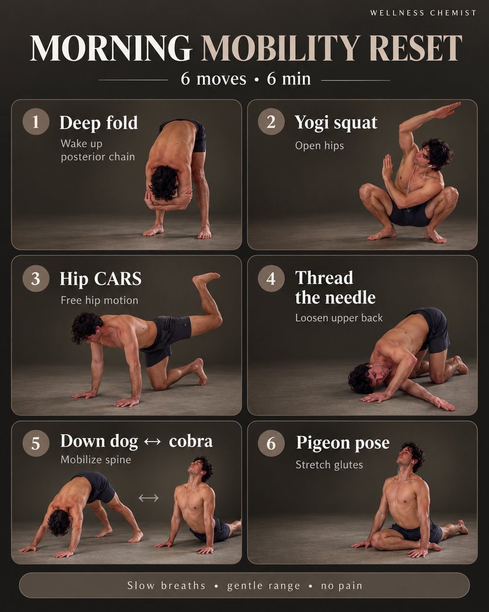 GodswillChemist's tweet photo. Wake up feeling stiff? Try these 6 simple moves to loosen up and get moving in just 6 minutes. 💪 https://t.co/ixljkDSpVG