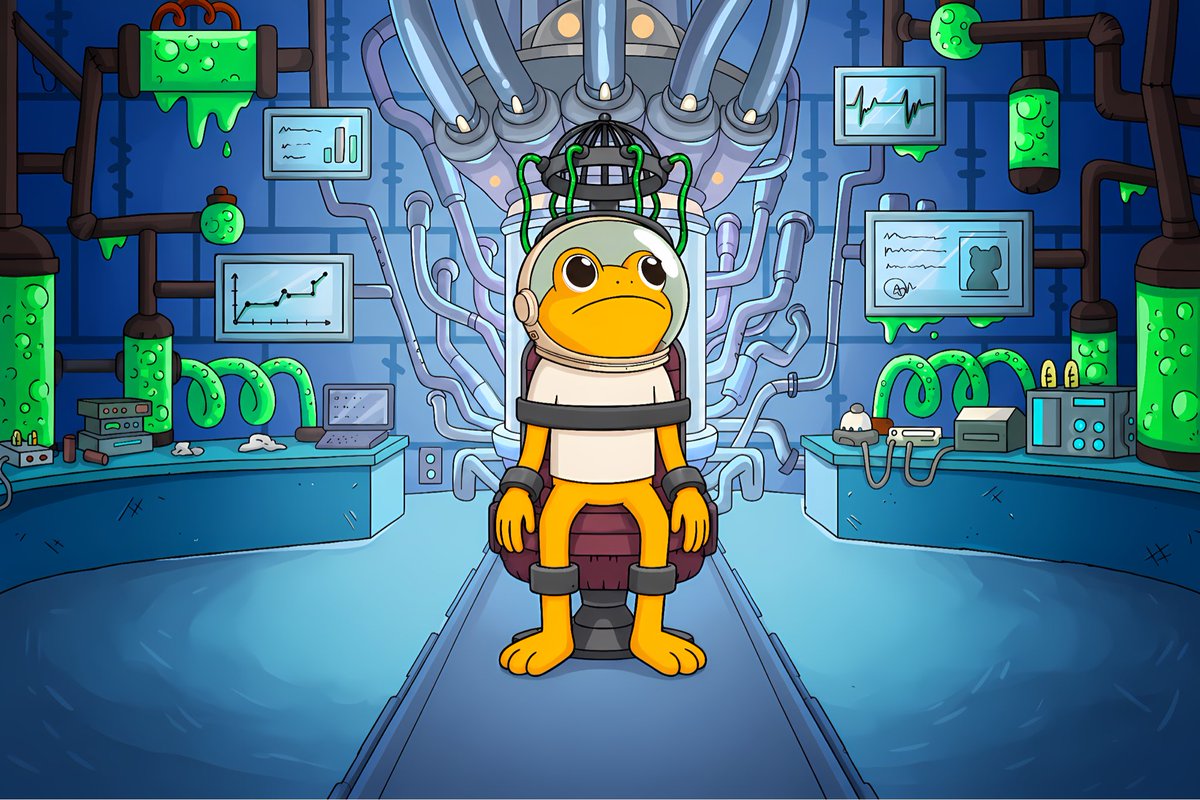 TheRoaringToady's tweet photo. $Turbo is still in the lab. The machine is tapping into his mind. 🧠

The monitors are quiet.
But for how long? 🧪👀

What’s taking shape in there… and what comes out next?

Show me your own Toad meme of what you think is coming next. 👇🐸 https://t.co/Q9W98kGixn