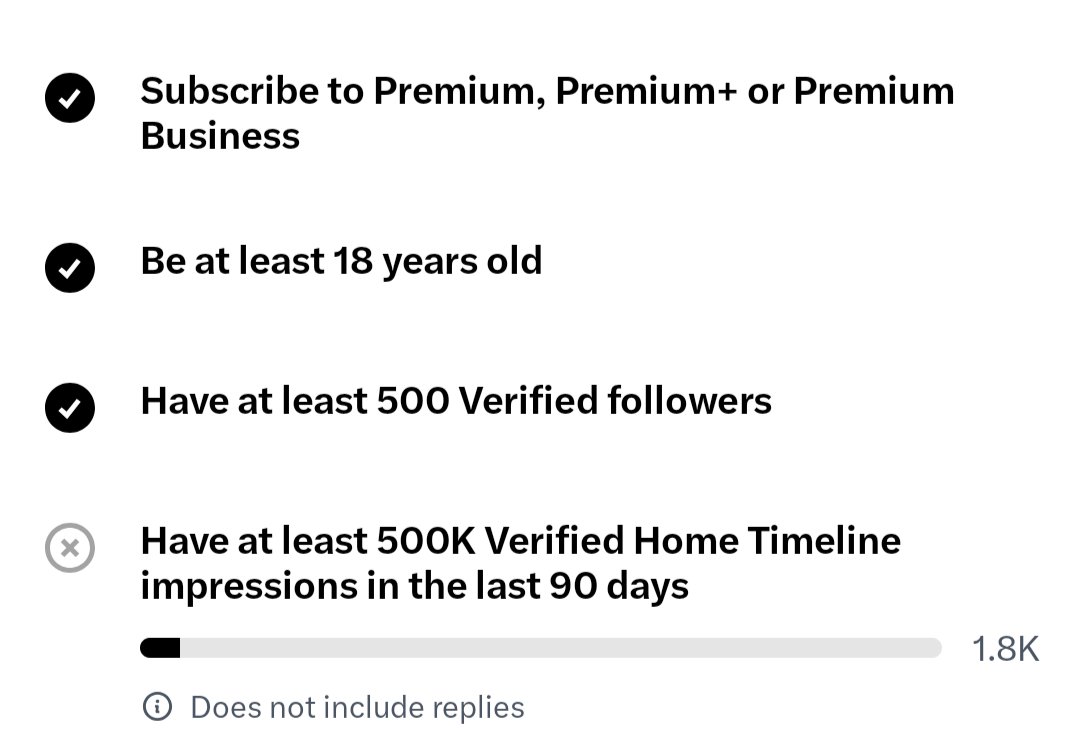 cherry1233142's tweet photo. Premium ✅ Verified followers ✅ Now the real grind begins! 😭🔥

500K verified Home Timeline impressions in 90 days is the next big challenge. 1.8K so far, with a long way to go! 🫠📈

Small creators, are we winning this battle or what? 👀🤝 https://t.co/VIGbzmBGXs