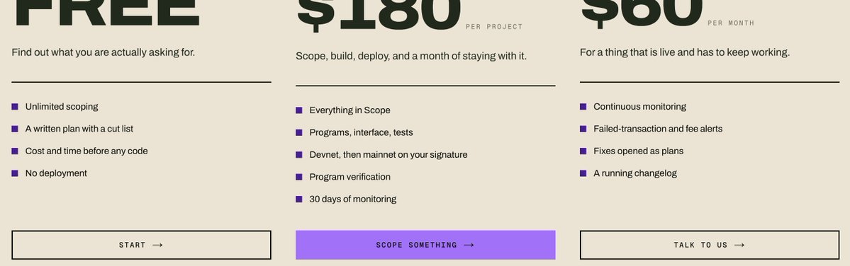 omni_pon's tweet photo. The expensive part of building isn’t code. It’s deciding what to build.

That’s why scoping with Omnipon is free, and the plan is yours. Take it anywhere, even away from us.

If the plan says you don’t need Solana, it will say so.

Bring one sentence → https://t.co/rQ3A6ivVG2 https://t.co/JwZNWiJHcv