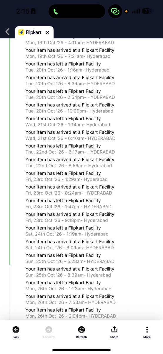 dev_roshann's tweet photo. Hi @flipkartsupport WTH is this ?? 
OD338839582705874100 

It’s been more than 16 days.
Ordered with Plus membership. 

whats the difference between 
#Hyderabad &amp; #HYDERABAD? https://t.co/gqkN2um2NL