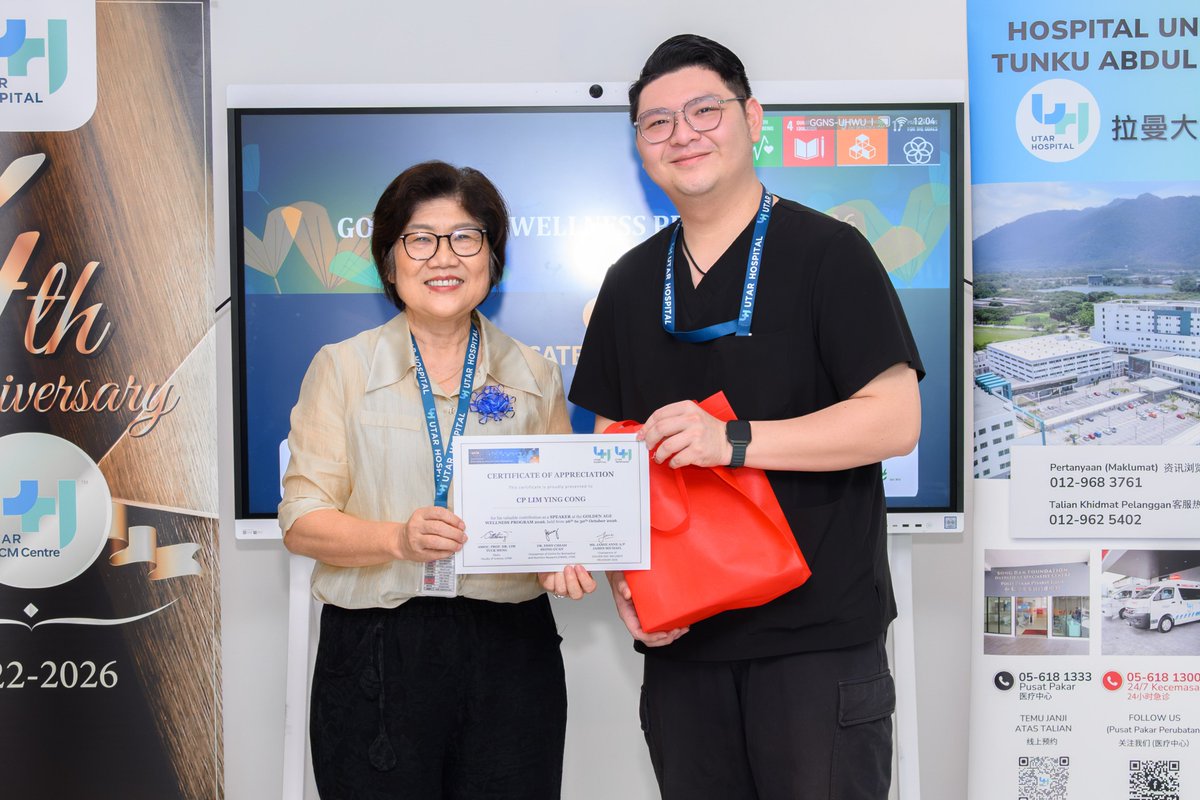 UTARnet's tweet photo. Golden years, greater wellness!

Missed Day 1 of the Golden Age Wellness Program 2026? No worries! There’s still four days of health screenings, T&amp;CM demos and specialist talks.

26–30 Oct | 8:30 AM–12:30 PM
UTAR T&amp;CM Centre, Kampar
Free to participate!

#UTAR #HealthyAgeing https://t.co/dXCTs6RaUK