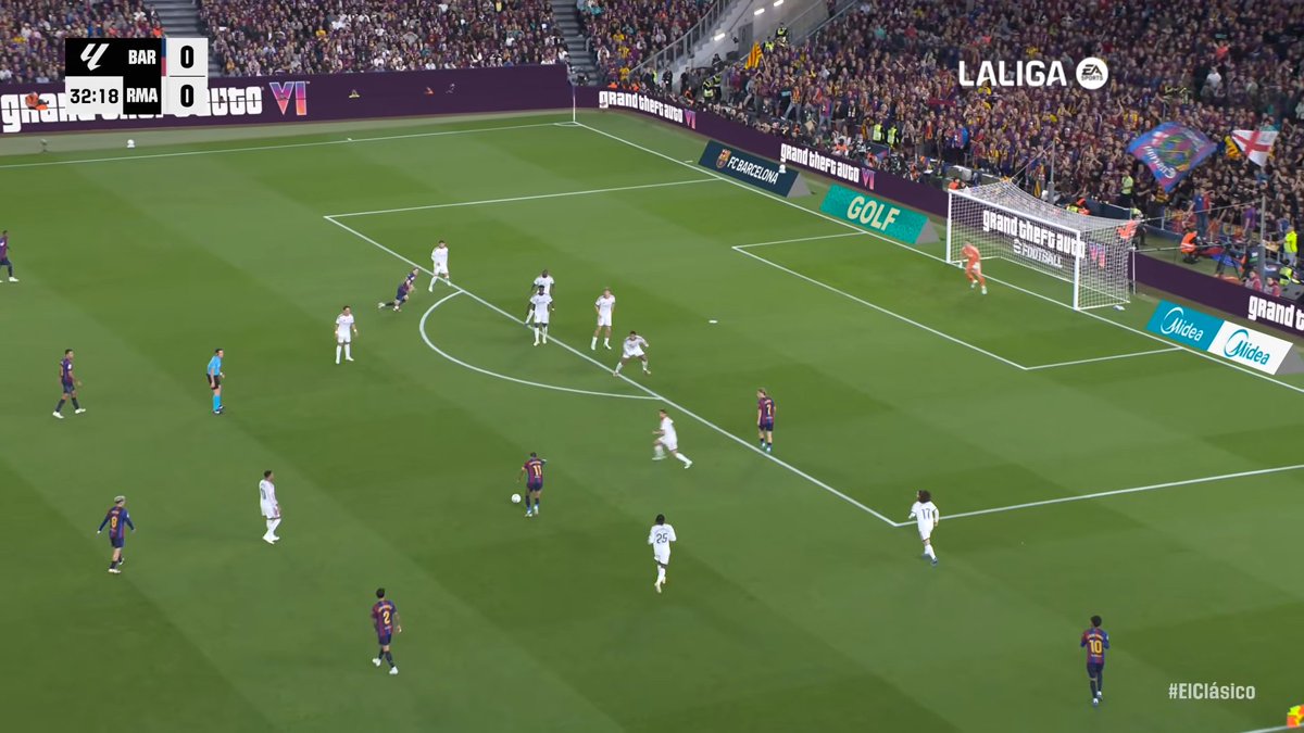 iGrandTheftAuto's tweet photo. GTA 6 was advertised around the pitch during El Clásico at Camp Nou last night as Real Madrid beat Barcelona 2-1 via two goals from Kylian Mbappé.

You can watch highlights of the GTA advertising (or the match if you want) on YouTube!

La Liga Highlights: https://t.co/ZZOt2Jq3kn https://t.co/bzK8HA4wgx