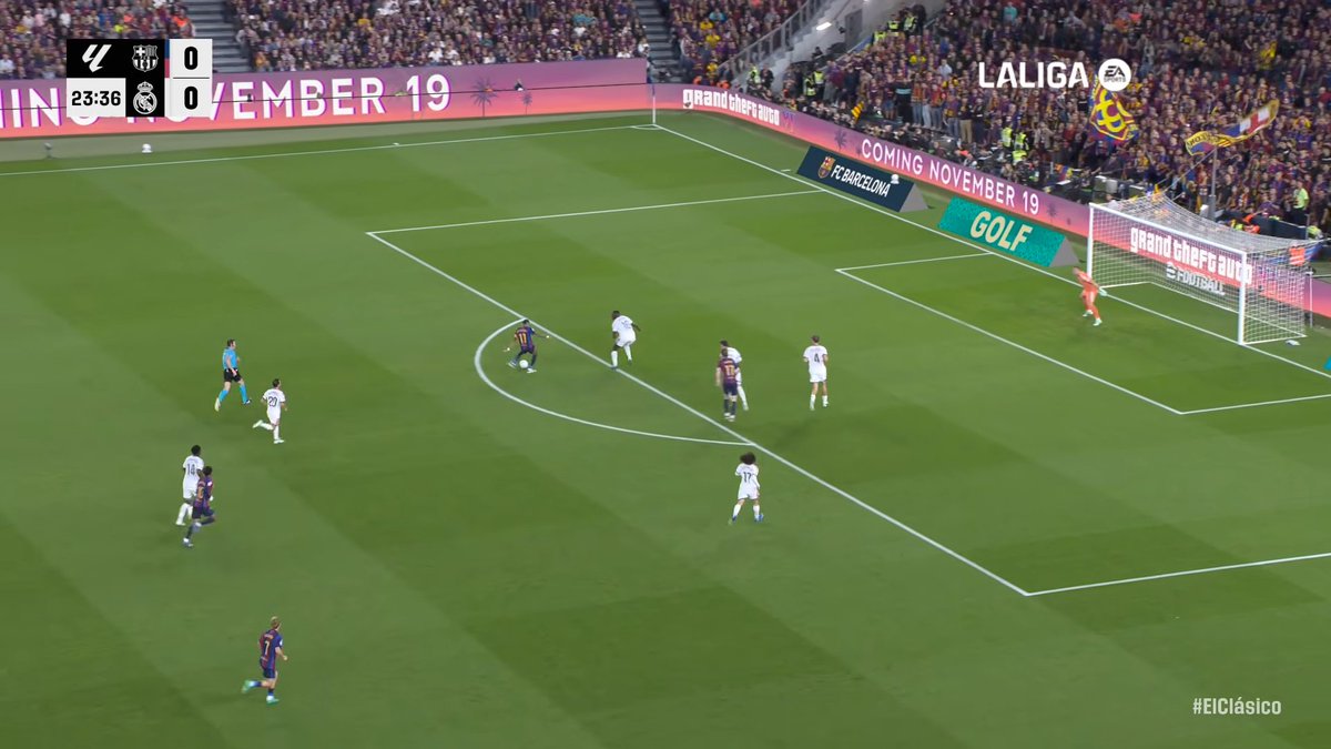iGrandTheftAuto's tweet photo. GTA 6 was advertised around the pitch during El Clásico at Camp Nou last night as Real Madrid beat Barcelona 2-1 via two goals from Kylian Mbappé.

You can watch highlights of the GTA advertising (or the match if you want) on YouTube!

La Liga Highlights: https://t.co/ZZOt2Jq3kn https://t.co/bzK8HA4wgx