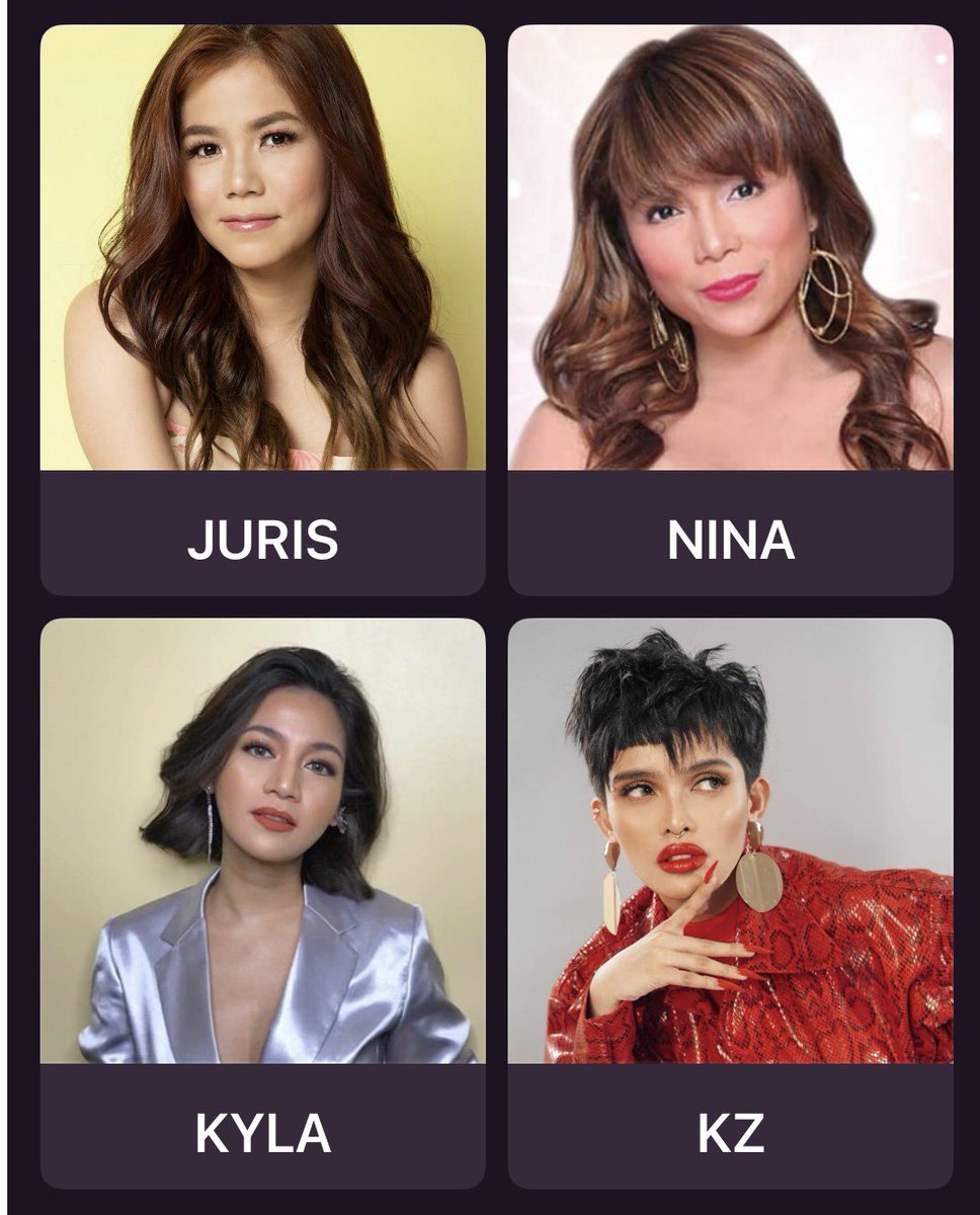 auntieselina_'s tweet photo. PRANGKAHAN, MGA MOOTS! 🎤💔

JURIS, NINA, KYLA, or KZ TANDINGAN?

Apat na OPM singers na kayang magpaiyak at magbalik ng masasakit na alaala sa isang kanta lang! 😭

Pero BIAS ASIDE, sino sa kanilang apat ang pinaka-ICONIC pagdating sa HUGOT SONGS?

Hindi lang sa ganda ng boses, kundi pati sa emosyon at impact ng mga kanta nila.

SINO ANG ULTIMATE HUGOT QUEEN MO AT BAKIT? 👑💔