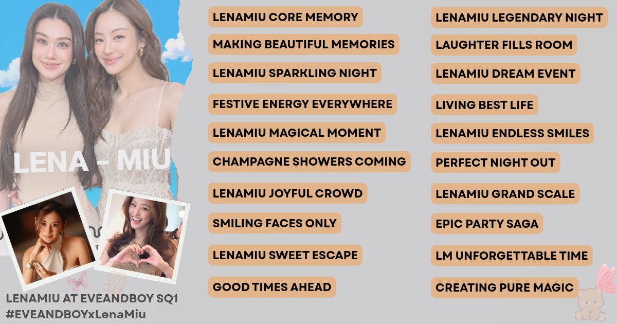 mystea_ems's tweet photo. Tag booster Nine

LENAMIU AT EVEANDBOY SQ1
#EVEANDBOYxLenaMiu https://t.co/Yw1lyyOwg6