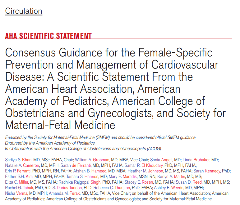AHAScience's tweet photo. This joint Scientific Statement on behalf of @American_Heart, @AmerAcadPeds, @acog and the Society for Maternal-Fetal presents stage-specific clinical guidance across the interconnected domains of hormonal health, psychosocial health, and cardiovascular (CV) health across the female life course. 

The three anchoring principles of this statement are:

(1) Endogenous sex hormones are dynamic and produce physiologic changes accessible without labs. 

(2) Hormonal transitions (perimenarche, perimenopause, peripregnancy) are windows of opportunity that reflect changing vulnerability to psychosocial stressors and CVD risk. 

(3) The framework makes explicit the interconnectedness of hormonal, psychosocial, and CV health.

@American_Heart, @AmerAcadPeds, @acog and the Society for Maternal-Fetal Medicine jointly approve this shared model.

📷 Female Life Stage chart assessing interconnected domains of hormonal, psychosocial, and cardiovascular health

✍🏼 @heartDocSadiya

https://t.co/aIw557Ic8u