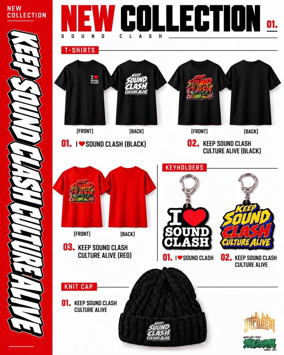 YARDBEAT_JP's tweet photo. 【BAYSIDE CLASH 2026物販情報】

いよいよ開催まで8️⃣日💥

BAYSIDE CLASH 2026
に向けてサウンドクラッシュを
テーマにしたアイテムが登場‼️

2026年11月3日(祝･文化の日)
@YOKOHAMA BAY HALL
当日会場内にて販売🔥

前売りチケットも販売中🎫
是非ご来場の上、お買い求め下さい✨️ https://t.co/9RtiMUYxdv