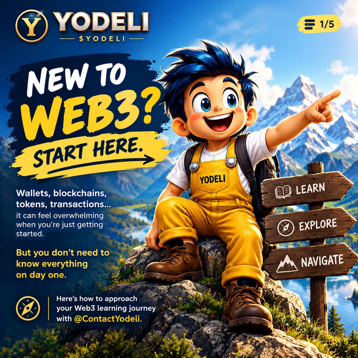 Simon_diggs's tweet photo. Web3 feels less overwhelming when you have a place to start. 🏔️🧭

Yodeli Base Camp gives you a chance to explore the basics through six free missions at your own pace.

No need to rush. Start learning today 👇
https://t.co/UIZWku5nVH

@ContactYodeli 

#Yodeli #Web3 https://t.co/KeDCP8xOEQ