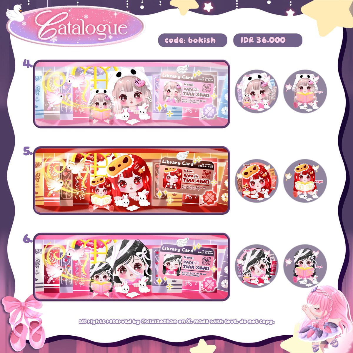 xixiaozhan's tweet photo. ⠀
౨ৎ Help repost? Thankyou ૮꒰ ˶ᵔ ᵕ ᵔ˶꒱ა 🧸🎀

Aloo aku ada ︵1️⃣2️⃣ ready stock layout chibi 𓏲 ๋࣭ ࣪  ˖ 🍡 non muse 👸🎃 bisa bundle wabis / qris ⋆ ׅ🍭👛 dm sebut nomornya yaa ⊹ 🫧❕⋆°

⌗ .  #zonauang https://t.co/Ru9OnbUefX