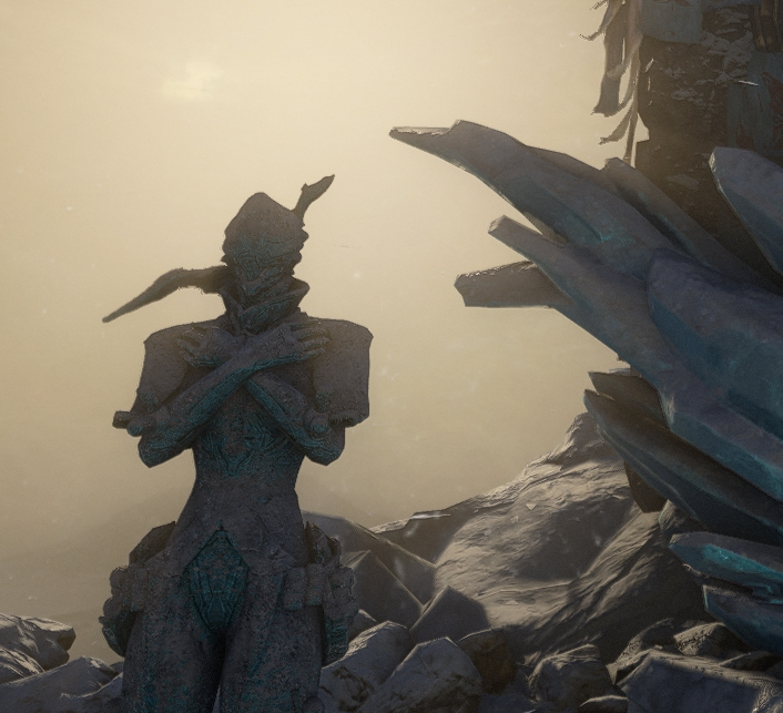 noirrelite's tweet photo. um does anyone know how to safely thaw a warframe left on Yuvan Peak overnight... asking for a friend https://t.co/x4xIaivAXs