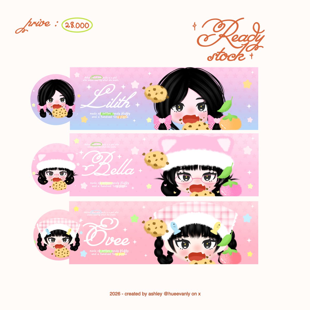 hueevanly's tweet photo. hii help repost yaa semuanya, makacii 🥺🤏

ashley punya 12 ready stock layout chibi harganya 28.000 - 38.000. free retext, bisa recolor (+ 5.000) yang berminat jajan bisa sm ashley sajaa yaaa 💫 #zonauang https://t.co/6vsFlpnNLz