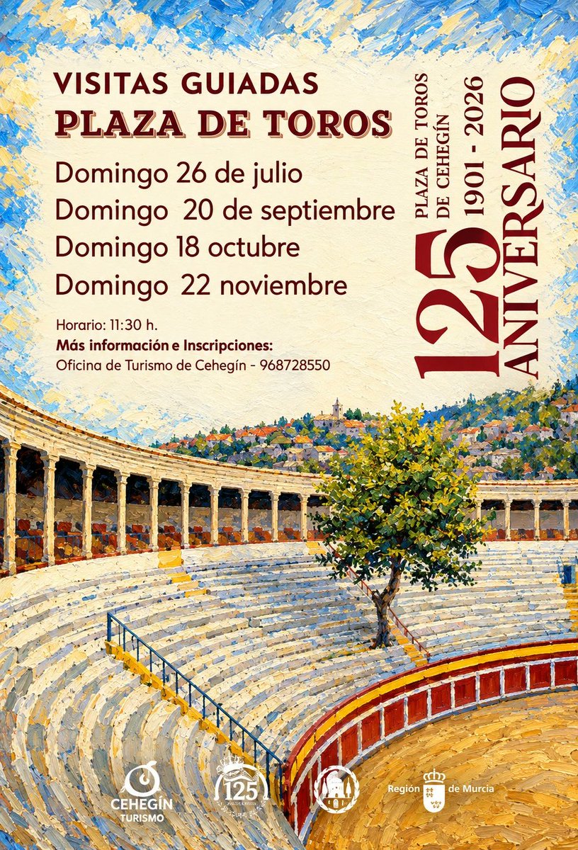 veronicadoval's tweet photo. Visitas guiadas a la cuidada, preciosa y turística #Cehegin norte #RegióndeMurcia municipio de 18.000 hab. Que han cuidado y protegido 125 años su Plaza de Toros
Visitas guiadas a su Plaza
#Caravaca #Calasparra #plazadetoros #plazasdetoros #Boadilla #Murcia #Cartagena #Jumilla https://t.co/dRxvKkzG53