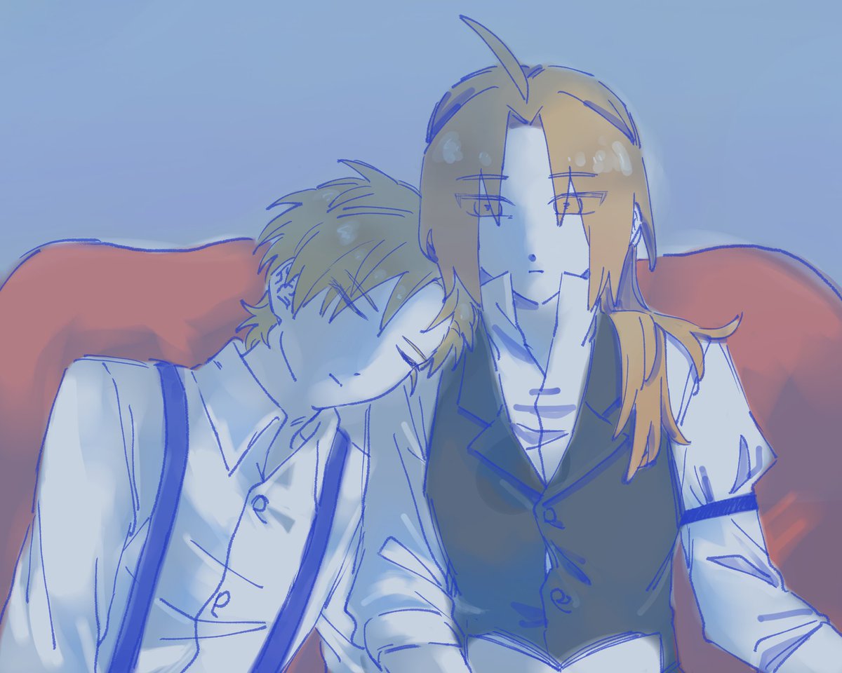 basics_1003's tweet photo. ➡️ いいねした人のメディア欄覗いて素敵絵を私の絵柄で描いてもいいですか 

もさんの素敵な絵を私の絵柄で描かせていただきました‼️ハイエドも人間みたいねも両方好きなので、描いてて楽しかったです♡エドの何の感情も無い表情は再現できなかった😿もさん、細かい表現が美味すぎるんだな🥰 https://t.co/nsIdf6iANW