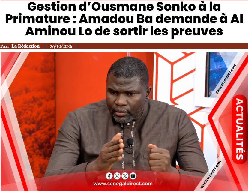 senegaldirect's tweet photo. Gestion d’Ousmane Sonko à la Primature : Amadou Ba demande à Al Aminou Lo de sortir les preuves https://t.co/k69pWOB7rz via @Senegal Direct  #SenegalDirect #AmadouBa #AlAminouLo #OusmaneSonko #Pastef #Primature #PolitiqueSénégalaise #ActualitéSénégalaise https://t.co/glCUCIMeKL