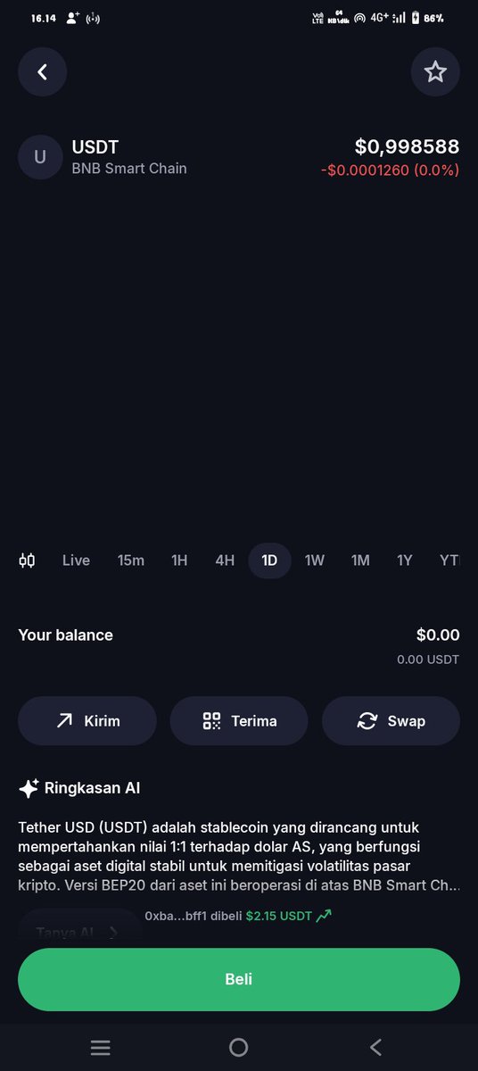aesyluvv's tweet photo. @lexmatin km tekan dl Tether usd nya trs nanti ada kirim, terima, dan swap. tekan terima nya trs udah deh salin add nya. ngerti gakk? https://t.co/ZlGvNfrEbW
