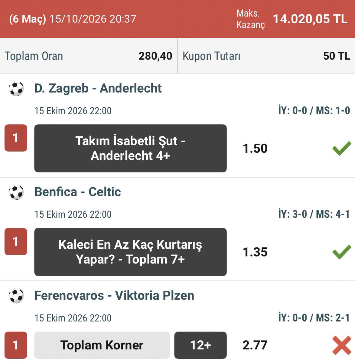 SerhatC5601's tweet photo. @teksasliiomerr Şu kupon geldi yine aklıma ya sen çık 8 oran 3.5 oran tuttur 2 kuponun 2 kornerden yatması bazen gerçekten hayatı sorgulatıyor amk https://t.co/610K9cOUWs