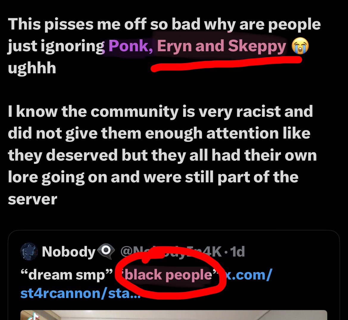 criedvictim's tweet photo. @bvnnygrrl @NoasTea brown doesn’t mean black lolll https://t.co/UNXURUlfHO