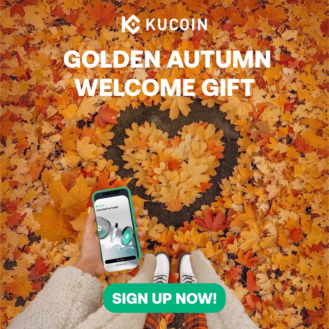 kucoincom's tweet photo. Fall for it. 🍂
New to KuCoin? Trade $99+ in Futures with KuKu and harvest a 100 USDT position airdrop.

🍁 Time to turn over a new leaf: https://t.co/OWlI3V4VMK

#KuCoin #FallIntoTheTrade https://t.co/DQrAhr1ujg