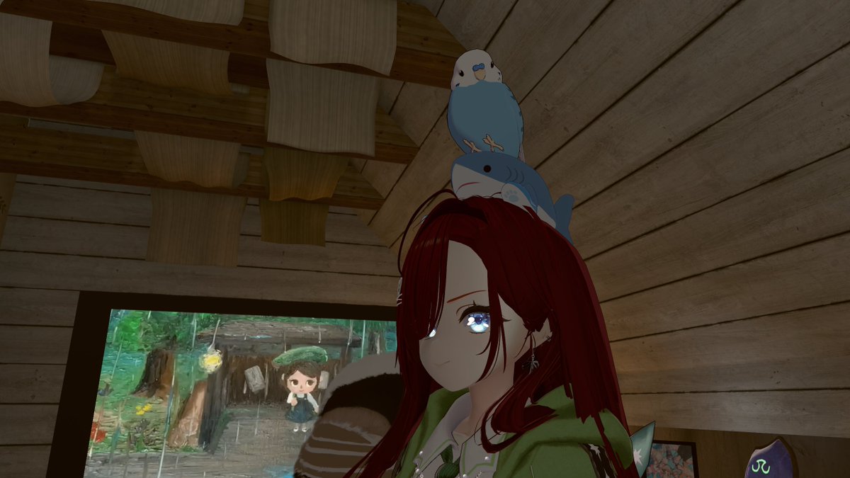 Matius_vrchat's tweet photo. これはまちうすの上のトララの上に乗るセキセイちゃん https://t.co/75llNNR7iN