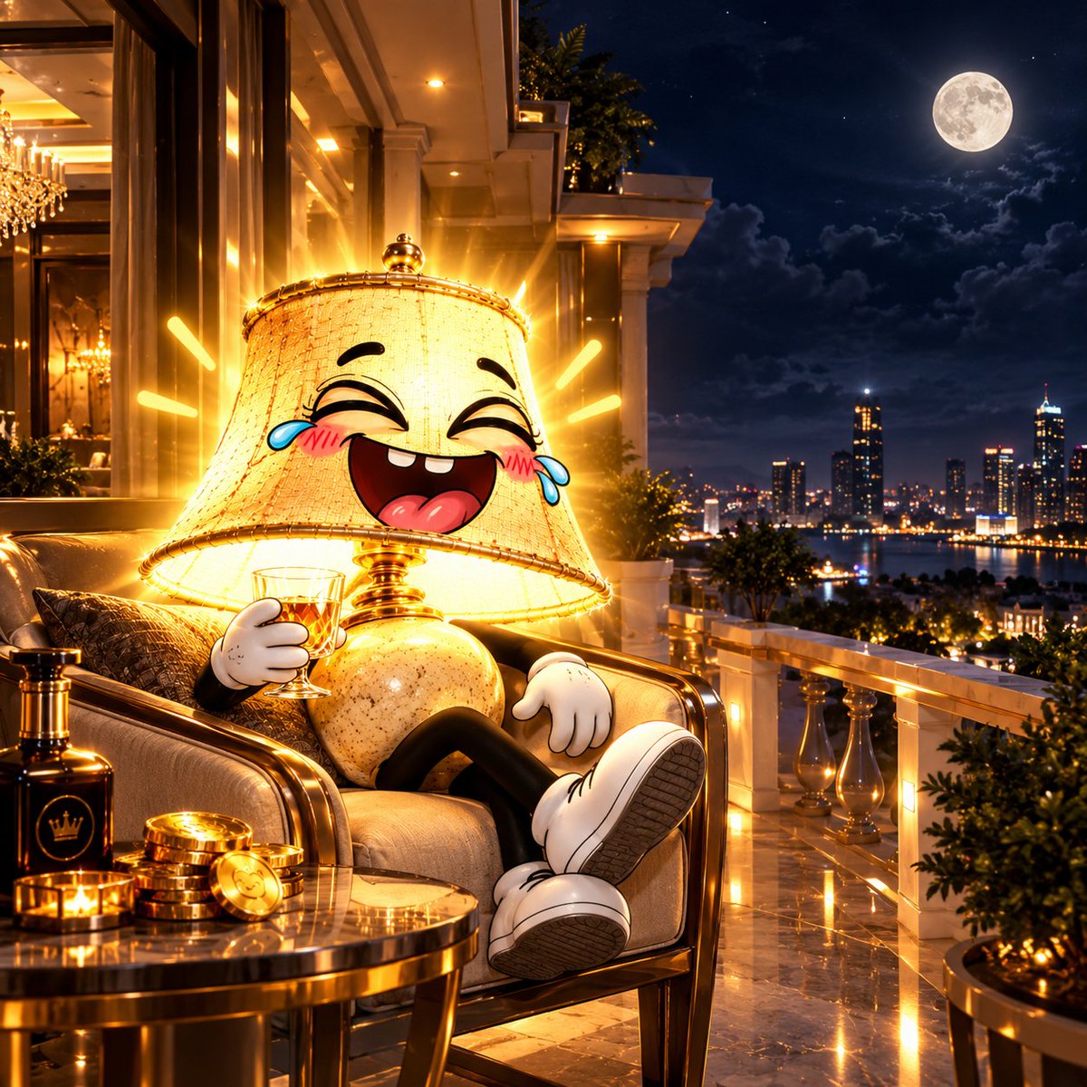 roflamp's tweet photo. ROFLAMP sat there, enjoying the grandeur and beauty of the city’s nighttime atmosphere https://t.co/7oF58leLwH