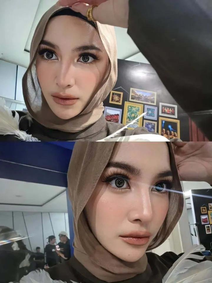 serenellacloud's tweet photo. HIJAB MAHALINI BIKIN SALFOK?! walaupun ada angin kencang gak ngaruh, hijab Mahalini tetap ON POINT pas manggung di Aceh! 
TERNYATA dia pakai hijab dari brand LOKAL! sampai adminnya shick shack shock karena lini pakai hijab ini https://t.co/CFkOo39x65