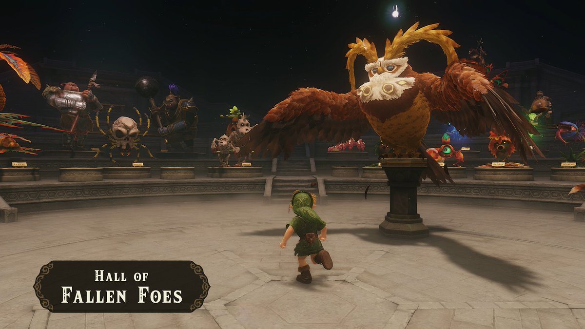 NintendoAmerica's tweet photo. As you progress in your adventure in The Legend of #Zelda: #OcarinaOfTime, you'll discover the Hall of Fallen Foes somewhere in the world.​

Here you will find a museum-like area lined with rows of statues of monsters you've defeated. https://t.co/mdsqrdon4r