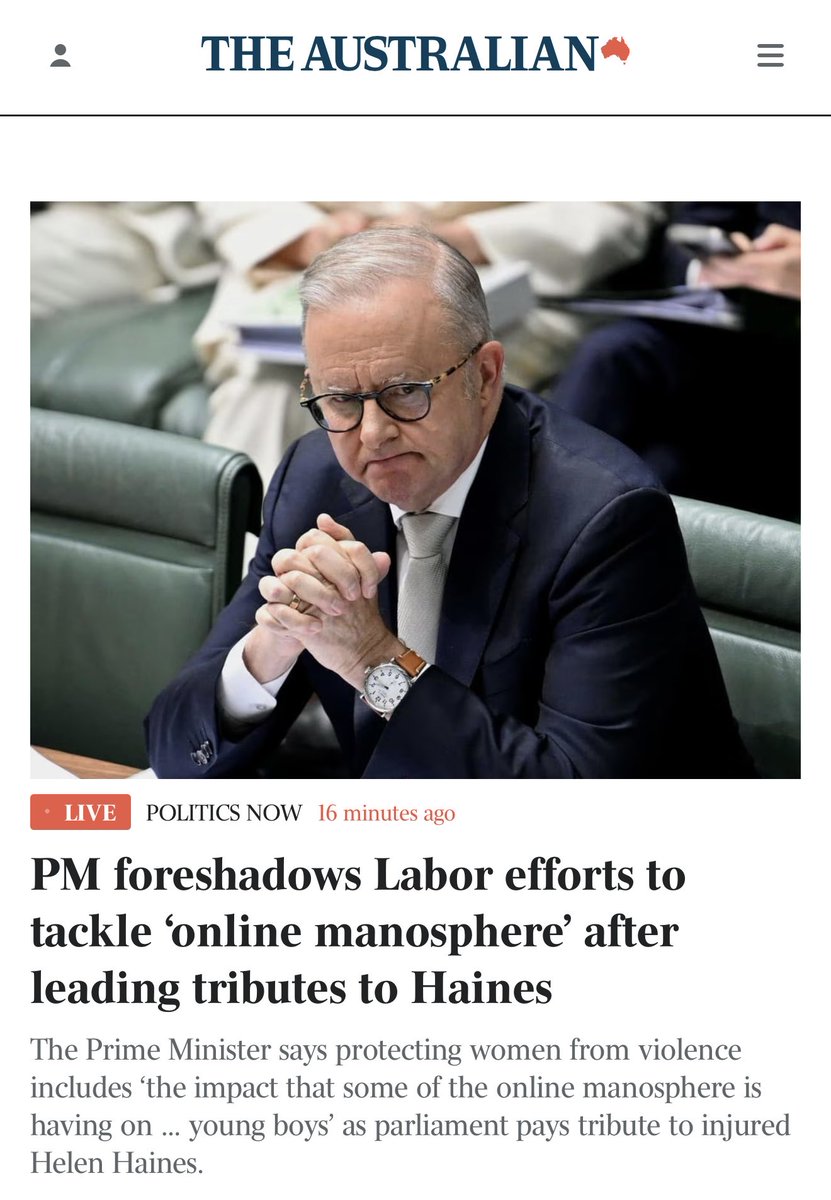 KnightsTem42465's tweet photo. We are going to tackle the “Online Manosphere”.
This means no misogyny so we will ban jokes about shagging Kylie, the Japanese PM’s melons &amp; even rooting your wife after a Rabbitohs win.
Also yelling Smash Her will need to be outlawed &amp; Gina Rinehart butthole jokes at the ABC. https://t.co/khLhkRj0MV
