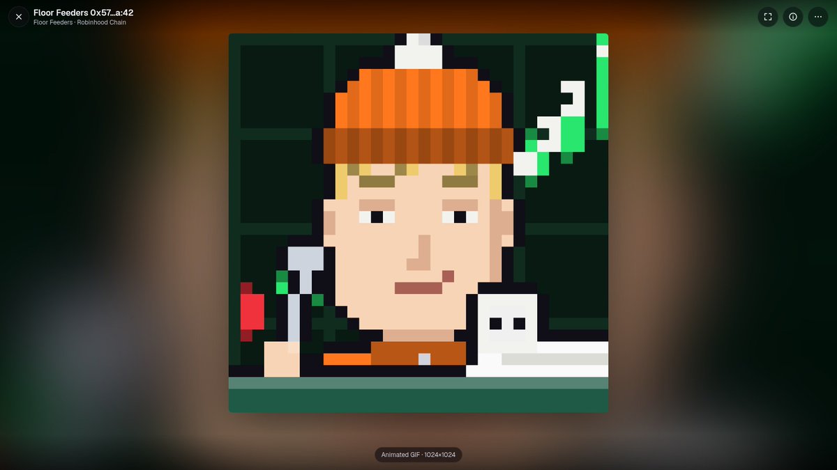 FloorFeed's tweet photo. Every NFT deserves a proper look.

Tap the art anywhere on FloorFeed and it opens full screen: pixel art stays crisp when you zoom in, GIFs and videos play, 3D models spin, live generative pieces run.

https://t.co/ehVIq7mnFC https://t.co/I8FgRH7g8w