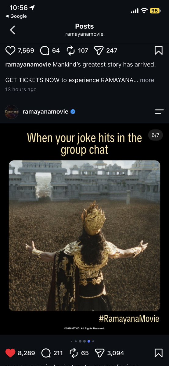 Shreyanshakki's tweet photo. What kind of nonsense marketing strategy is this for #RamayanaPart1? Ramayana is an emotion for the people of this country, and you’re making a mockery of it with such marketing. Have some shame, @malhotra_namit. https://t.co/f4hDKPUjxw