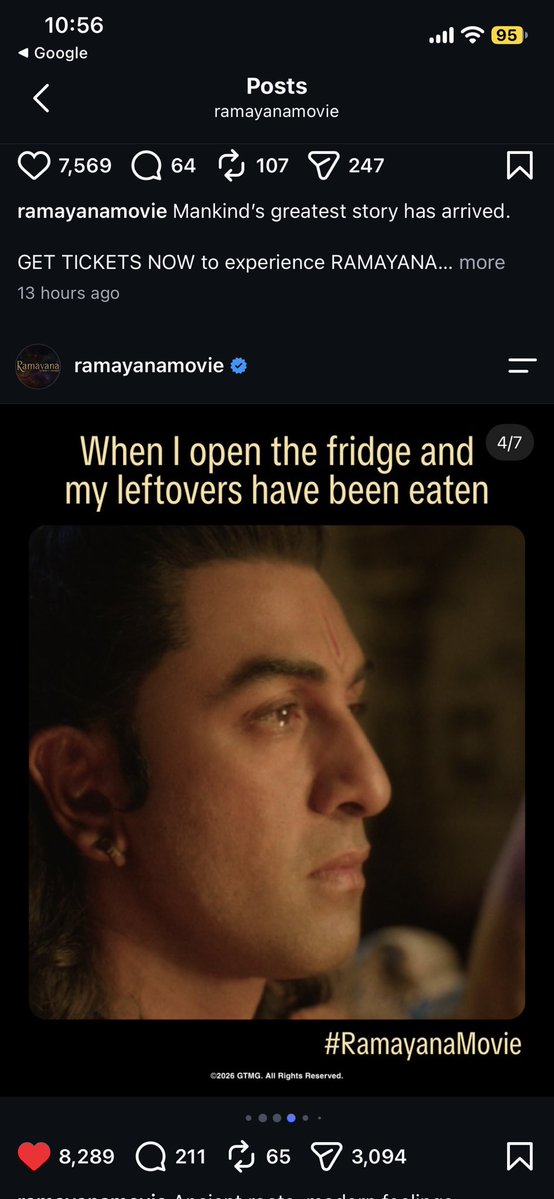 Shreyanshakki's tweet photo. What kind of nonsense marketing strategy is this for #RamayanaPart1? Ramayana is an emotion for the people of this country, and you’re making a mockery of it with such marketing. Have some shame, @malhotra_namit. https://t.co/f4hDKPUjxw