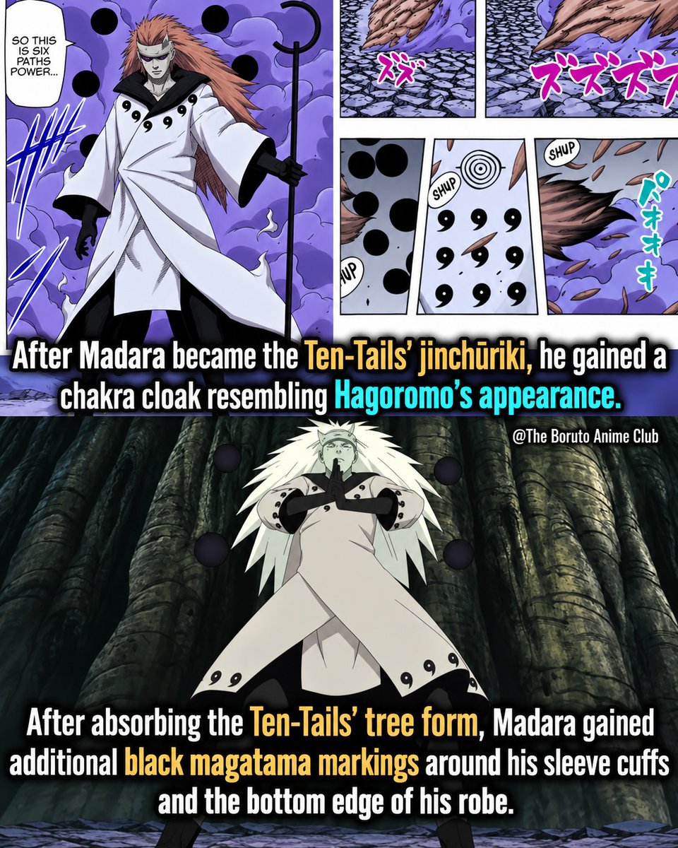 GhostSixPath's tweet photo. Obito didn't get this cloak, maybe because he couldn't enter Sage Mode as perfectly as Madara Uchiha or didn't have the same level of chakra control as Madara. In theory, we can assume that Obito had an imperfect version of the Ten-Tails' jinchūriki form, while Madara had the perfect version. Just like Sage Mode has imperfect and perfect versions, the Ten-Tails' jinchūriki form could also have different levels of mastery. After all, being a Ten-Tails' jinchūriki is basically called Sage Mode.